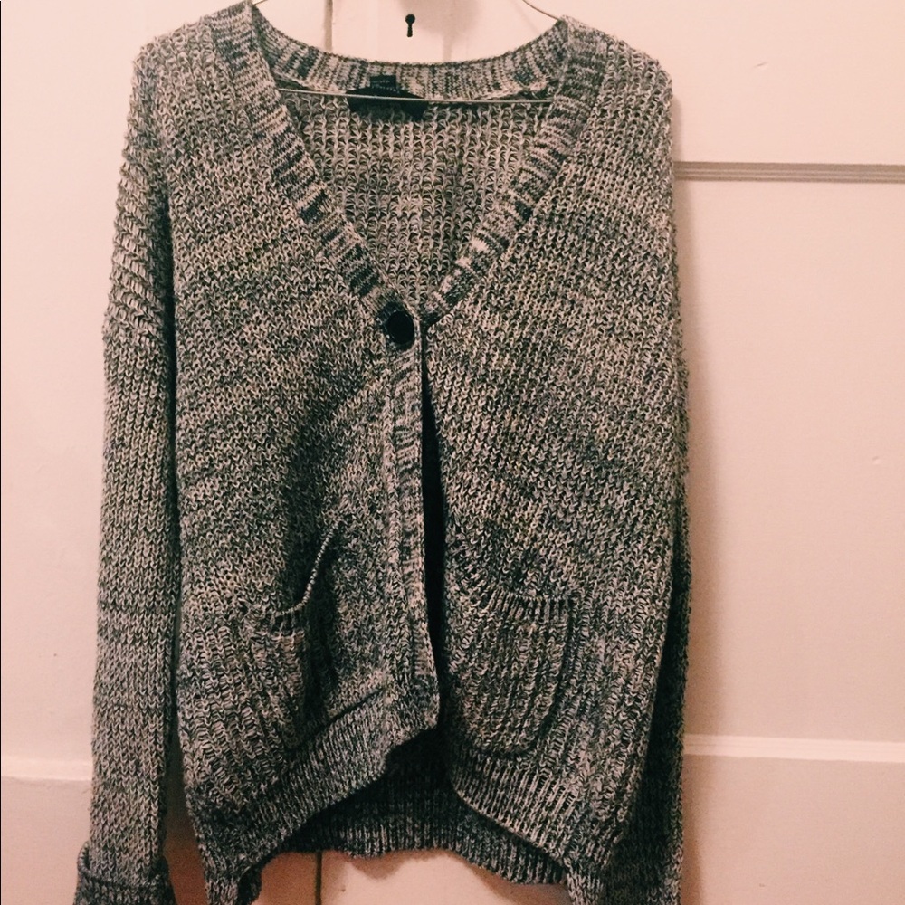 Forever 21 Grey Marled Boyfriend Cardigan